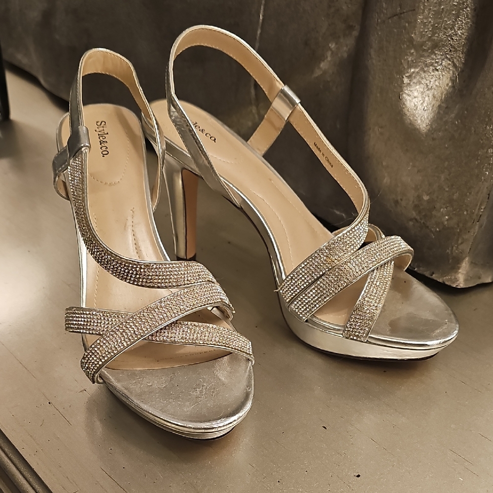 Stunning Silver Strappy Heels by